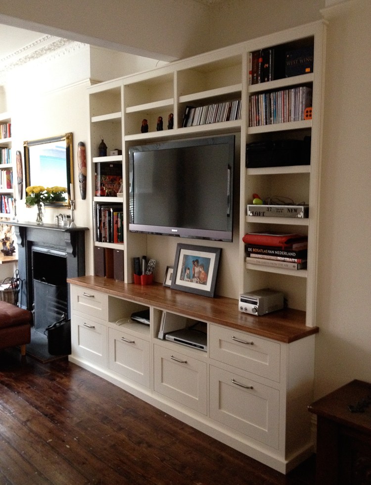 Living room drawer and shelving cupboard